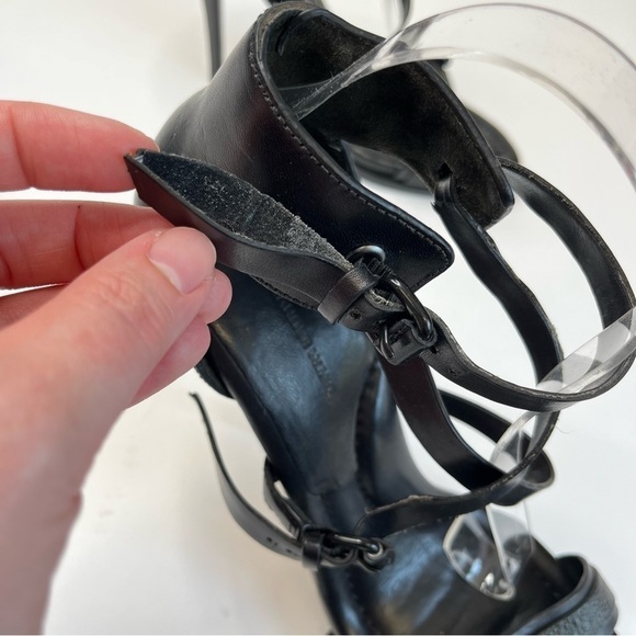 Alexander WANG Stella Black Textured Leather Sexy Buckle Sandals Stilettos Heels - Picture 13 of 16